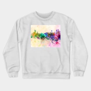 Abu Dhabi skyline in watercolor background Crewneck Sweatshirt